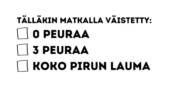 Tälläkin matkalla väistetty peuraa – Kirkkonummelaisen autoilijan arkitodellisuus